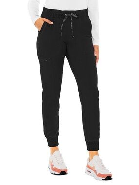 Med Couture Touch Women's Black Jogger Yoga Scrub Pants EUC